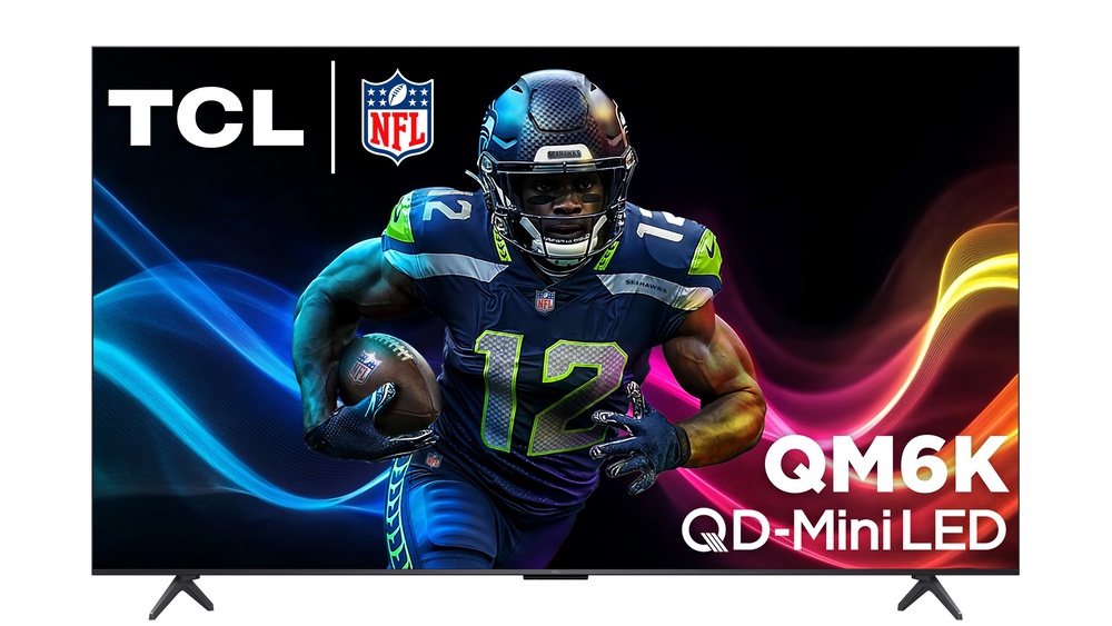 A promotional photo of the TCL QM6K TV.