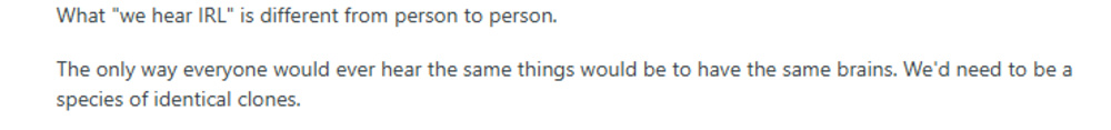 A Reddit comment left on the post regarding our new target curve.