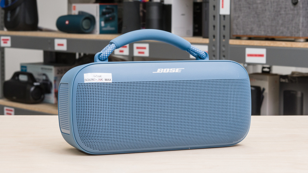 The Bose SoundLink Max has a prominent built-in handle, making it easy to carry around with you.