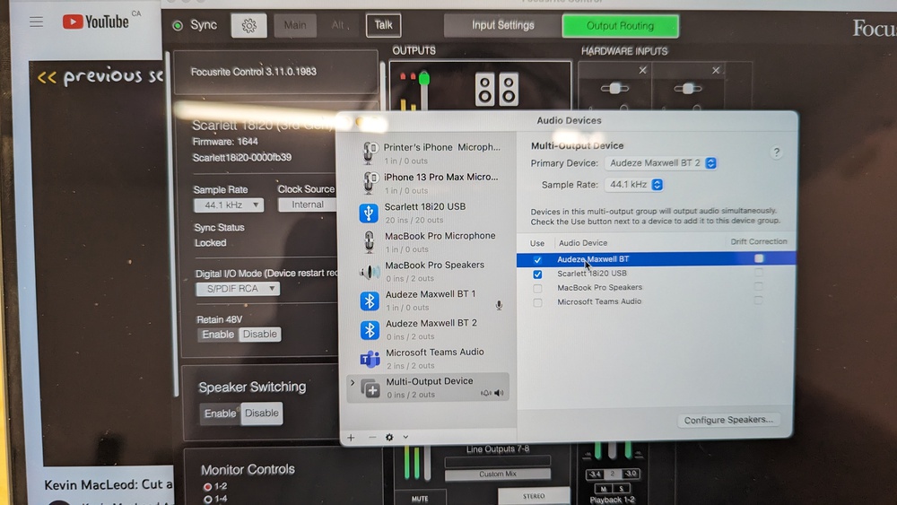 Setting up a multi-output device in macOS
