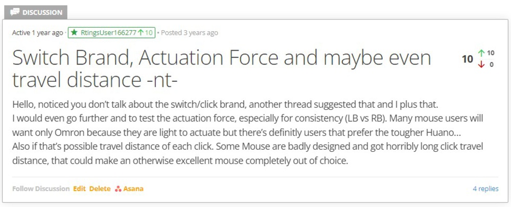 RtingsUser166277's comment about switches and actuation data