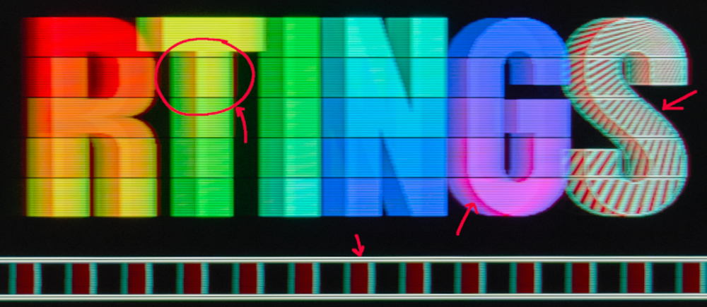 Pursuit shot of the pattern mockup against a black background. ViewSonic Elite XG270QG at 120Hz.