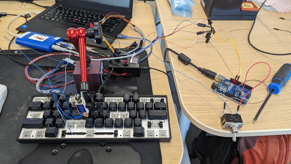 An image depicting our test rig for testing latency at the PCB level.