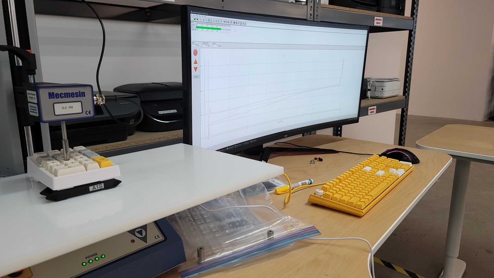 Switch keystroke testing setup.