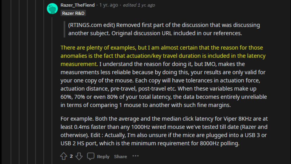 Razer challenging our mice latency approach, which was reused on keyboard 1.3